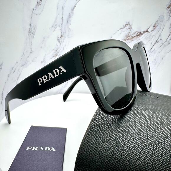 New PRADA Sunglasses PR C04S 16K08Z Black Square Acetate Grey Lens 52-22-145 main image 14